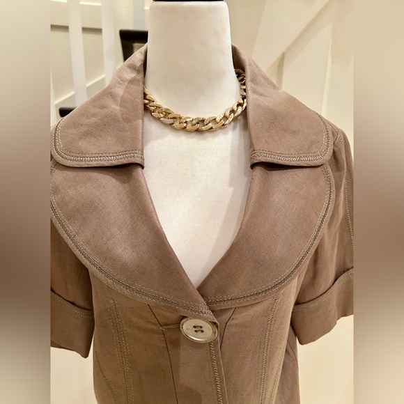 Last Chance! Cropped Blazer Linen-Feel Jacket - Picture 5 of 8